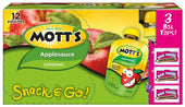 Motts Original Apple Sauce, 3.2 Ounce Pouch -- 48 per case.