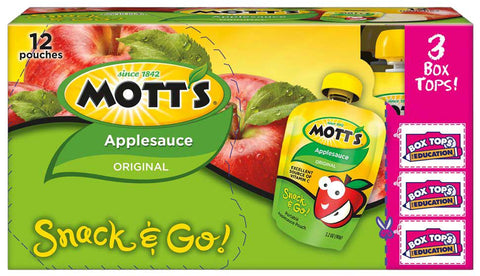 Motts Original Apple Sauce, 3.2 Ounce Pouch -- 48 per case.