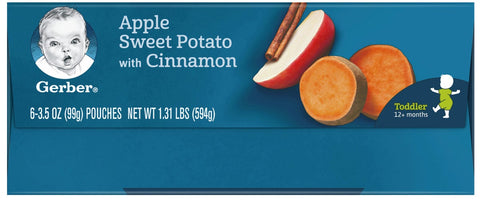 Gerber Apple Sweet Potato with Cinnamon Toddler Food - Multi Pack, 3.5 Ounce -- 12 per case.