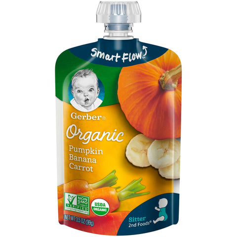 Gerber 2nd Foods Organic Pumpkin Banana Carrot Baby Food, 3.5 Ounce -- 12 per case.