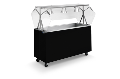 Station Hot Food, 4 Well, Open With Lights, Walnut Woodgrain, 60 X 35 Inch -- 1 Per Case