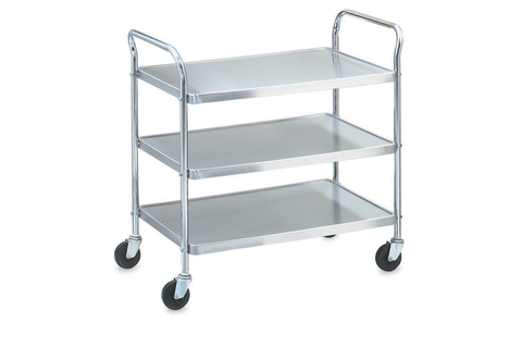 Cart 3 Shelves Knock Down, Stainless Steel, 400 Lb -- 1 Per Case