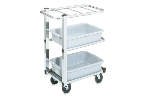 Cart Cantilever Bussing 3 Shelves, Chrome Tubular Steel Frame, 4 Inch -- 1 Per Case