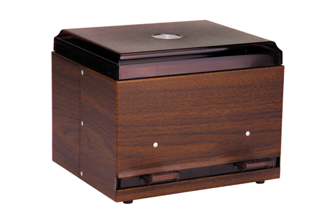 Traex Dark Walnut Woodgrain Double Sided Straw Boss Bulk Straw Dispenser, 7 x 9 x 7 1/2 inch.