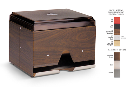 Traex Straw Boss Wrapped Straw Dispenser, Walnut.