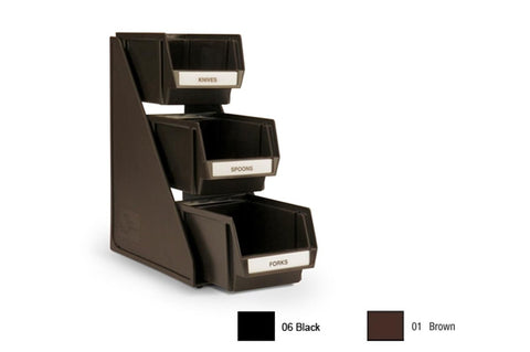 3 Tier with three 8 inch Bins and Clips -- 1 set.