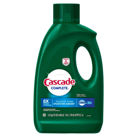 Cascade Complete Fresh Scent Dishwasher Detergent Gel, 75 Ounce -- 6 per case.