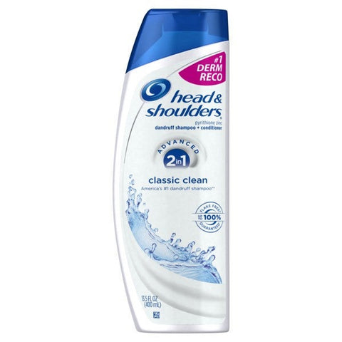 Head and Shoulders Classic Clean 2 in 1 Shampoo and Conditioner, 13.5 Fluid Ounce -- 6 per case.
