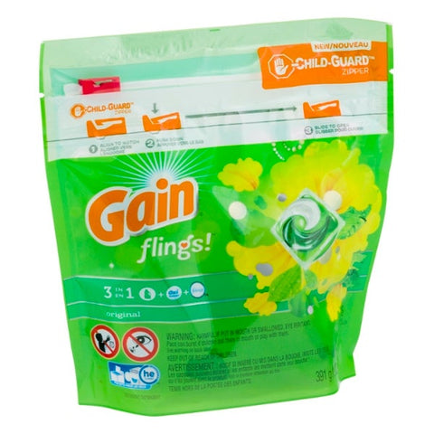 Gain Pods Flings Original Detergent Liquid, 16 count per pack -- 6 per case.