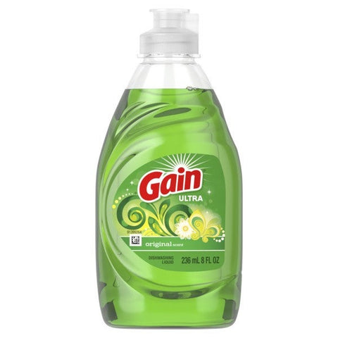 Gain Original Scent Ultra Dishwashing Liquid, 8 Fluid Ounce -- 12 per case.