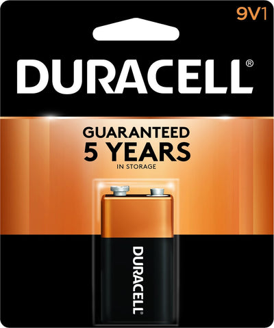 Duracell 9V Size Coppertop Duracell Battery, 9 Volt -- 48 per case.