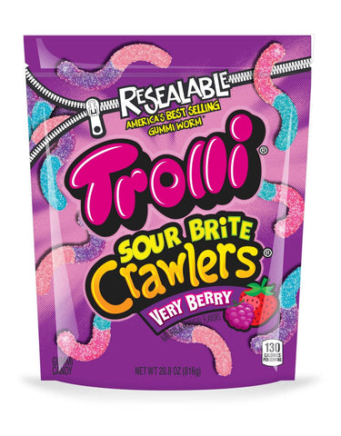 Trolli Very Berry Sour Bite Crawlers - Doy Bag, 28.8 Ounce -- 6 per case.