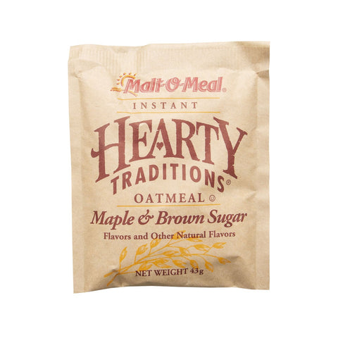Hearty Traditions Maple and Brown Sugar Instant Oatmeal, 1.51 Ounce -- 200 per case.