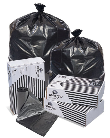 Pitt Plastics Black Perforated Low Density Can Liner -- 250 per case.