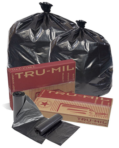 Pitt Plastics Linear Low 38x58 Black Perforated Coreless Roll Can Liner -- 50 per case.