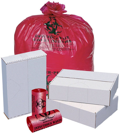 Pitt Plastics Red Perforated Low Density Isolation Can Liner 37 X 50 -- 25 per case.
