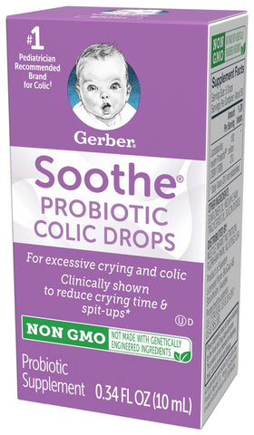 Gerber Soothe Probiotic Drops, 0.34 Fluid Ounce -- 4 per case.