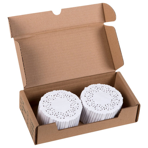 Lapaco Lancaster Lace White Paper Doilie, 4 inch -- 1000 per case.