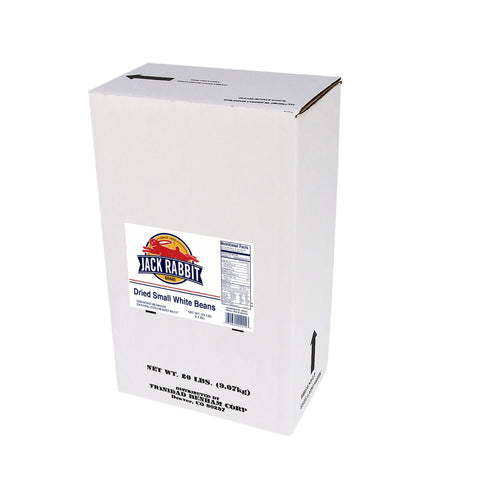 Jack Rabbit Small White Beans - 20 lb. package, 1 package per case