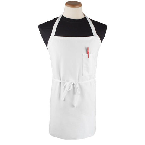 DuraServ White Pen Pocket Bib Apron, 11.5 inch Neckline -- 60 per case.