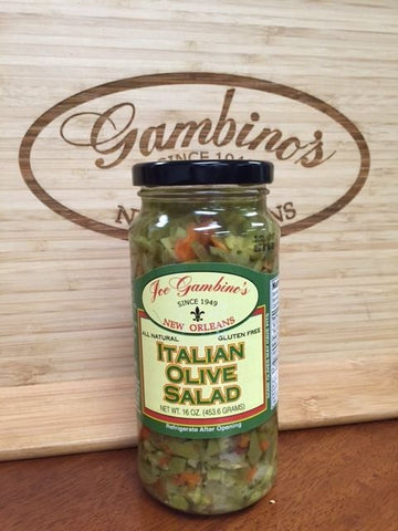 Gambinos Italian Olive Salad, 16 Fluid Ounce -- 6 per case.