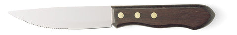 Walco Stainless Heavy Duty 5 inch Blade, Stained Engravable, Pointed Tip Steak Knife -- 12 per case