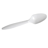 Dixie Plastic Cutlery, Mediumweight Teaspoons, White, 1000/Carton