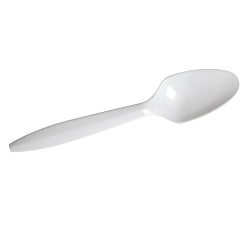 Dixie Plastic Cutlery, Mediumweight Teaspoons, White, 1000/Carton