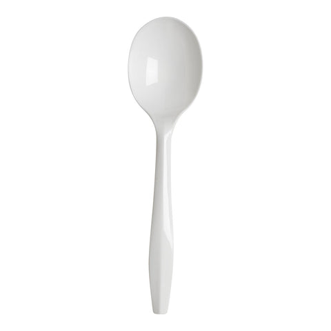 Dixie Plastic Cutlery, Mediumweight Soup Spoons, White, 1000/Carton
