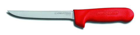 Dexter Russell Sani Safe Narrow Boning Knife with Red Handle, 6 inch -- 6 per case.