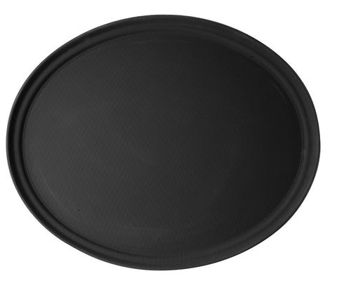 Camtread Oval Plastic Serving Tray, Black, 22 x 26.88 inch -- 6 per case