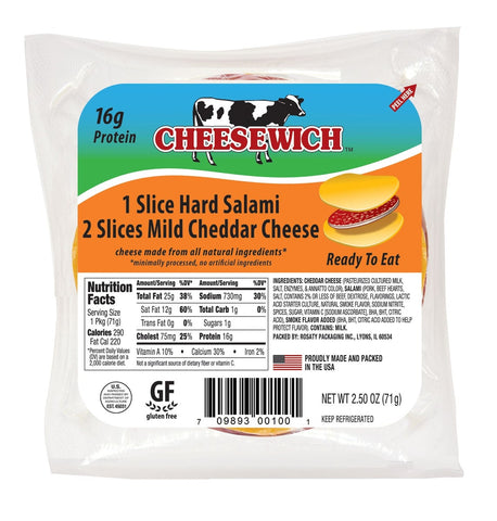 Cheesewich Cheddar and Salami, 2.5 Ounce -- 64 per case.