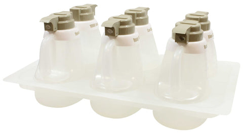 Tablecraft Beige Top Poly Salad Dressing Set Dispensing Jar -- 1 set each.