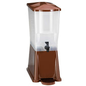 Tablecraft Brown Slimline Single Beverage Dispenser, 3 Gallon.
