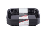 Tablecraft Cash and Carry Plastic Grande Rectangular Black Basket, 10 3/4 x 7 3/4 x 1 1/2 inch -- 3 pack per case.