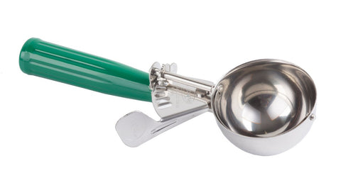 Tablecraft 18/8 Stainless Steel Thumb Press Ice Cream/Food Disher, 12 inch.
