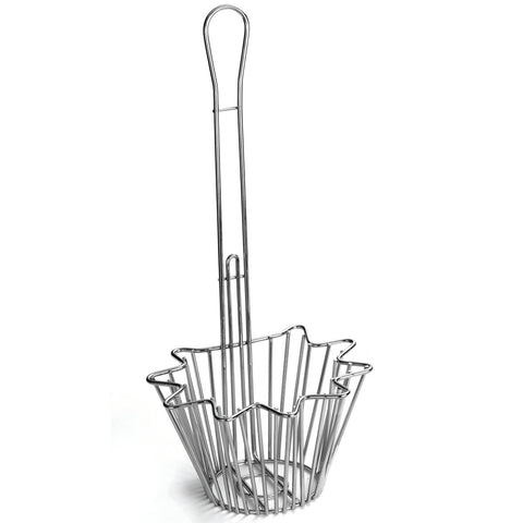 Tablecraft Chrome Plated Metal Deep Taco Salad Basket, 18 inch Length.
