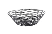Tablecraft Artisan Collection Black Powder Coated Metal Round Serving Basket, 10 x 3 inch