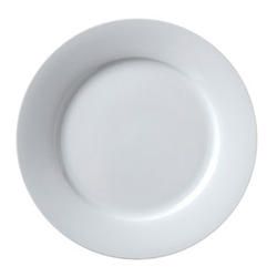 Vertex China Argyle Collection Undecorated Porcelain White Wide Rim Plate, 9 3/4 inch -- 24 per case.