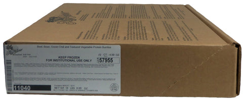 Los Cabos Beef and Bean Green Chili Burrito, 4 Ounce -- 72 per case.