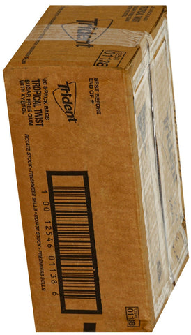 Trident Tropical Twist Sugar Free Gum, 42 count per pack -- 20 per case.