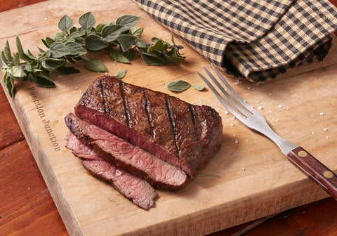 Double Red Provisions RR Choice Flat Iron Beef Steak, 8 Ounce -- 20 per case.