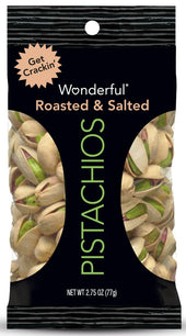 Wonderful Roasted Salted Pistachios, 2.75 Ounce -- 144 per case.