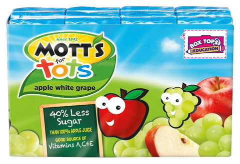 Motts for Tots Apple White Grape Juice, 6.75 Ounce -- 32 per case.