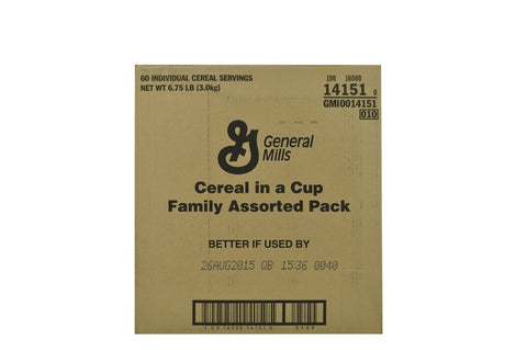 General Mills Cereal in a Cup, Assorted Pack -- 60 per case.