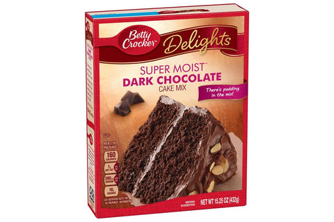Betty Crocker SuperMoist Dark Chocolate Cake Mix, 15.25 Ounce -- 12 per case.