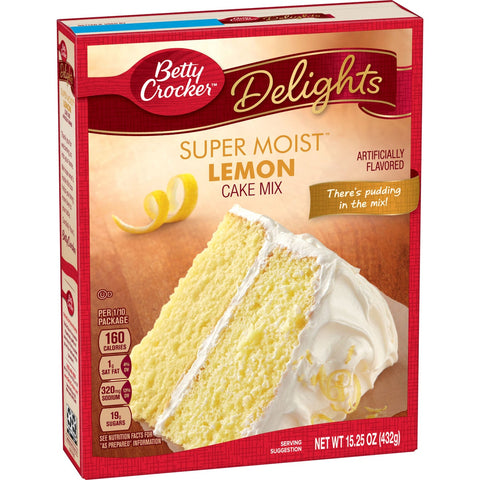 Betty Crocker Supermoist Lemon Cake Mix, 15.25 Ounce -- 12 per case.