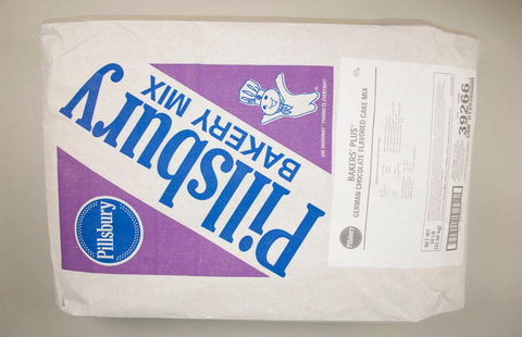 General Mills Pillsbury Bakers Plus German Chocolate Cake Mix, 50 Pound.