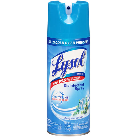 Lysol Disinfectant Spring Waterfall Scent Spray, 12 Ounce -- 12 per case