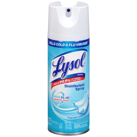 Reckitt Benckiser Lysol Crisp Linen Scent Disinfectant Spray, 12 Ounce -- 12 per case.